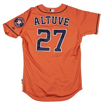 2014 Jose Altuve Game Used Orange Alternate Jersey - 20th Career Home Run 1st Career Grand Slam (MLB Authenticated)